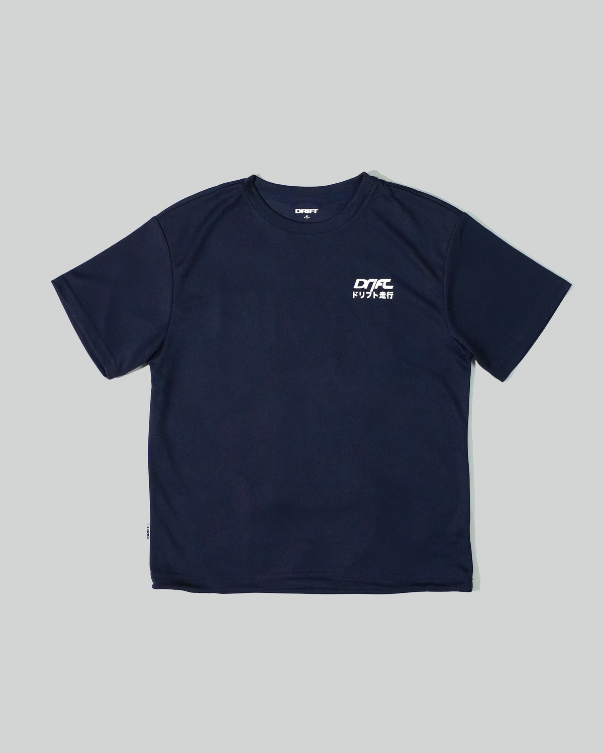 Navy Mesh Drawcord Tee