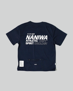 Navy Mesh Drawcord Tee